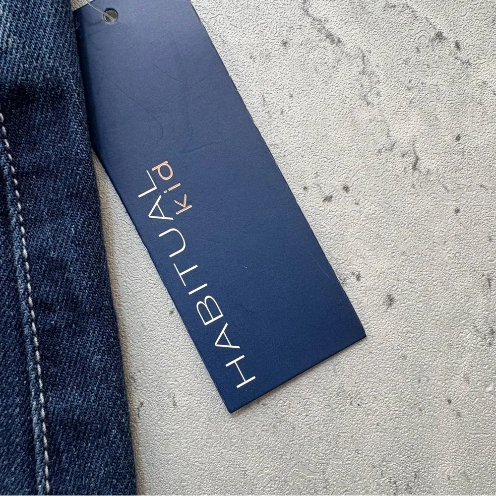 NEW HABITUAL Kid Mid Rise Fringe Jean‎ Short Girl's 14 Zip Blue Fly Snap Closure